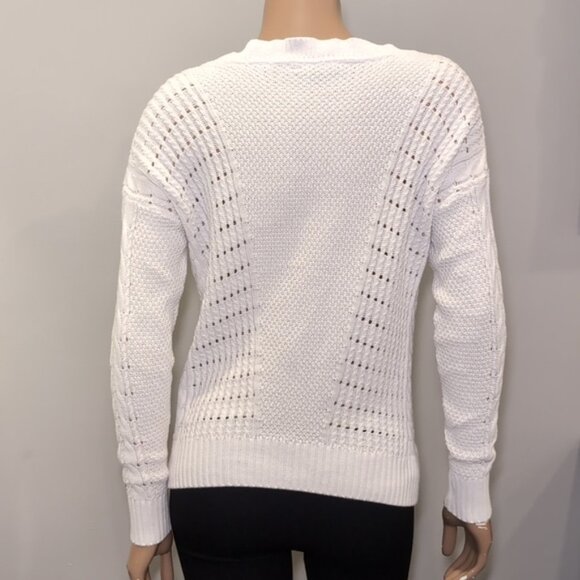 Tommy Hilfiger Cable Knit Sweater Cotton Slouchy Relaxed Fit Open Knit - Picture 8 of 11